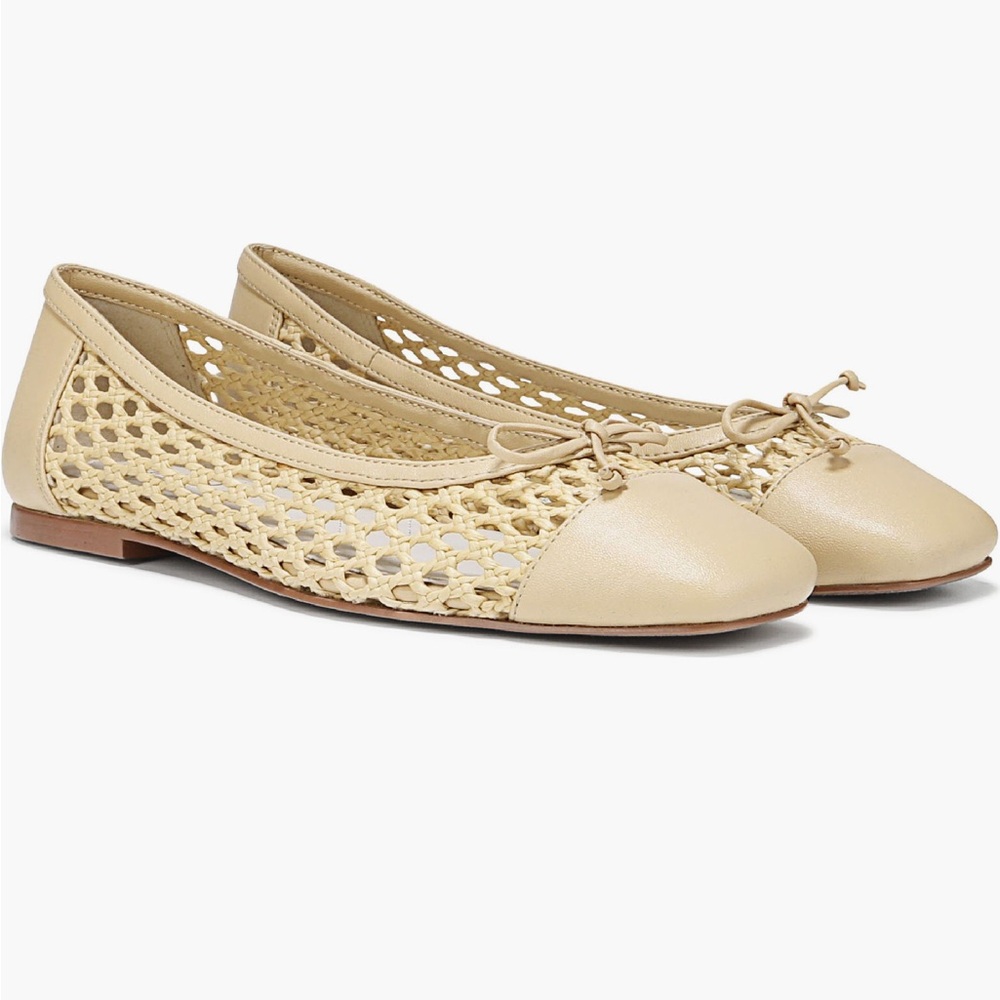 Franco Sarto NWOT Myra Cap-Toe Woven Flat Beige, Size 7M - Picture 4 of 4